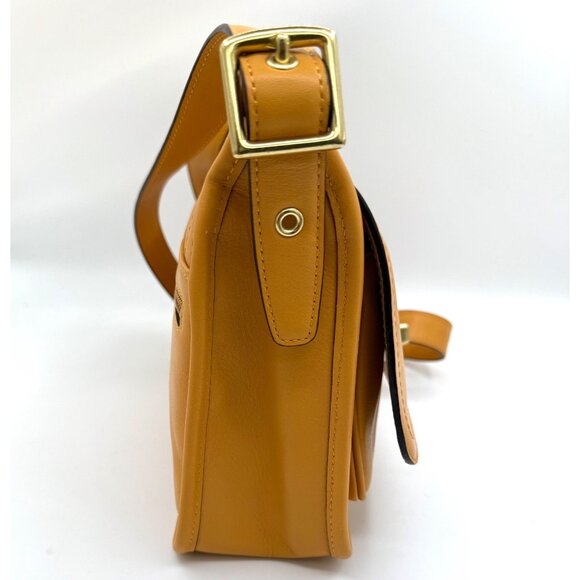 Coach Turnlock Glovetanned Courier Crossbody Mustard Buttercup Tassel Bag NWOT - Picture 5 of 14